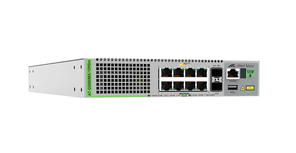 Allied Telesis AT-GS980MX/10HSM-20 CentreCOM GS980MX Series 8xPorts 5Gigabit PoE+ + 2xPorts SFP+ Layer3 Managed Gigabit Ethernet Switch Allied Telesis Part Number: AT-GS980MX/10HSM-20