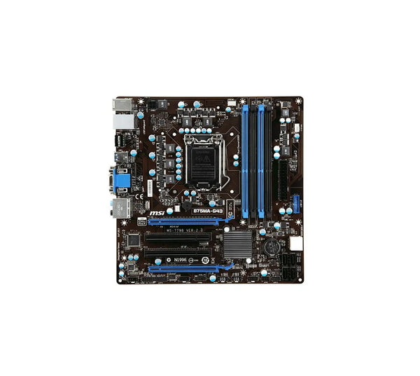 MSI B75MA-G43 Desktop Motherboard Intel B75 Express Chipset Socket H2 LGA-1155 MSI Part Number: B75MA-G43
