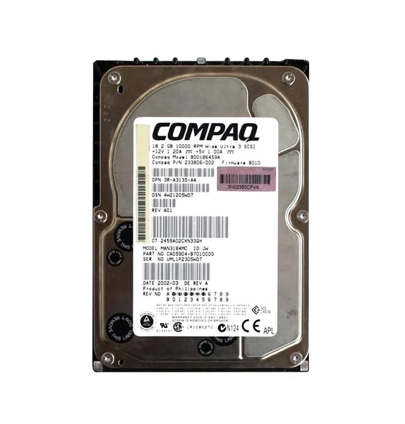 HP BD0186459A1 18GB 10000RPM Ultra 160 SCSI 3.5-Inch Hard Drive HP Part Number: BD0186459A1