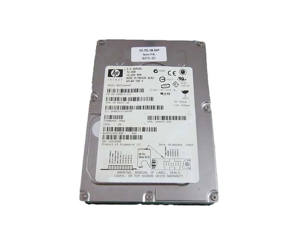 HP BD0729A4B7 72.8GB 10000RPM Ultra320 SCSI LVD 68-Pin 3.5-Inch Hard Drive HP Part Number: BD0729A4B7