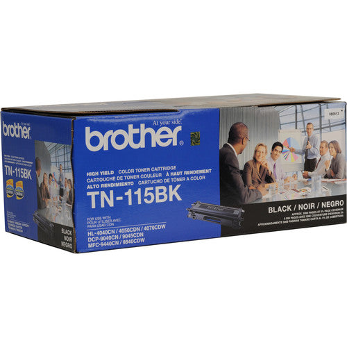 Brother TN-115BK High-Yield Black Toner – Crisp, Professional Prints