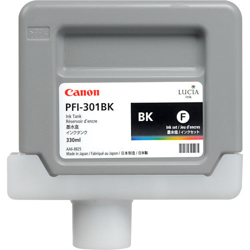 Canon PFI-301BK Black Ink Tank (330mL) 1486B001AA