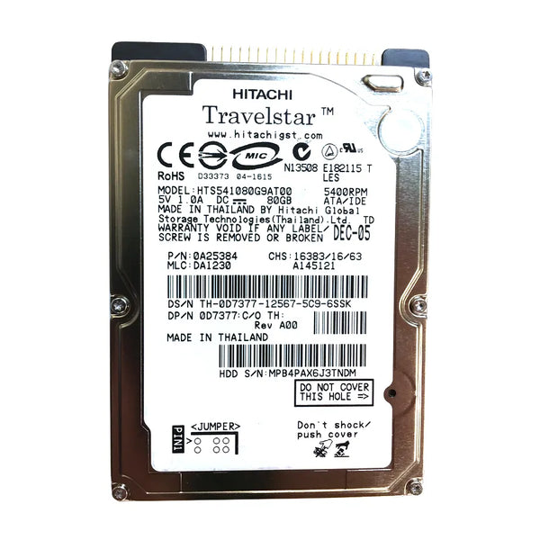 Dell D7377 80GB 5400RPM IDE/ATA 8MB Cache 2.5-Inch Hard Drive Dell Part Number: D7377