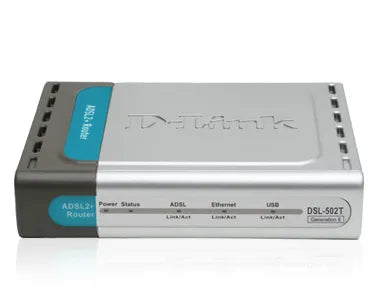 D-Link DSL-502T 1 X RJ-11 LAN Port 10/100Mbps Fast Ethernet AdSL2+ Wired Router D-Link Part Number: DSL-502T