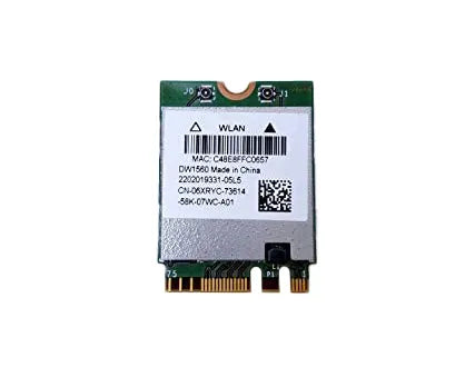 Dell DW1560 1560 Wireless WiFi 802.11 Ac/B/G/N 867Mb/S + Bluetooth 4.0 WLAN Card Dell Part Number: DW1560