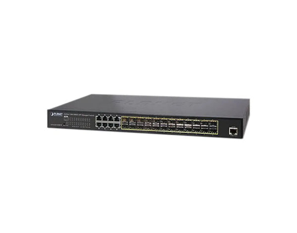 Planet GS-5220-16S8C 8xPorts Shared 10/100/1000Base-T + 24xPorts SFP Mini-GBIC Layer2 Managed 1U Gigabit Ethernet Switch Planet Part Number: GS-5220-16S8C