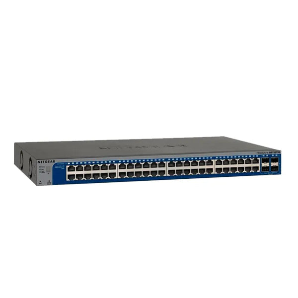 Netgear GS752TXS Prosafe GS752TXS 48xPorts 10/100/1000Base-T + 4xPorts SFP+ Rack-Mountable Layer3 Managed Gigabit Ethernet Network Switch Netgear Part Number: GS752TXS