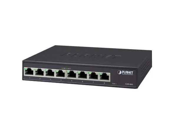 Planet GSD-805 8 X Ports 10/100/1000Base-T Wall-Mountable Gigabit Ethernet Switch Planet Part Number: GSD-805