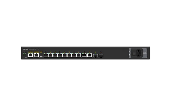 Netgear GSM4212PX M4250 Series M4250-10G2XF-PoE+ 8 X RJ-45 Ports PoE+ 10/100/1000Base-T + 2 X RJ-45 Ports + 2 X SFP+ Ports Layer 3 Managed 1U Rack-Mountable Gigabit Ethernet Network Switch Netgear Part Number: GSM4212PX