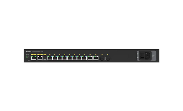Netgear GSM4212UX M4250 Series M4250-10G2XF-PoE++ 8 X RJ-45 Ports PoE++ 10/100/1000Base-T + 2 X RJ-45 Ports + 2 X SFP+ Ports Layer 3 Managed 1U Rack-Mountable Gigabit Ethernet Network Switch Netgear Part Number: GSM4212UX