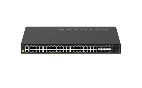 Netgear GSM4248PX M4250 Series M4250-40G8XF-PoE+ 40xRJ-45 Ports PoE+ 1000Base-T + 8xSFP+ Ports Layer3 Managed 1U Gigabit Ethernet Switch Netgear Part Number: GSM4248PX