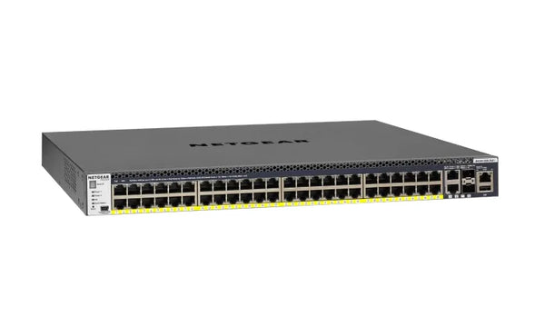 Netgear GSM4352PS Prosafe M4300 Series M4300-52G-PoE+ 48xPorts PoE+ 1G + 2xSFP+ Ports Layer3 Managed Rack Mountable Gigabit Ethernet Switch Netgear Part Number: GSM4352PS