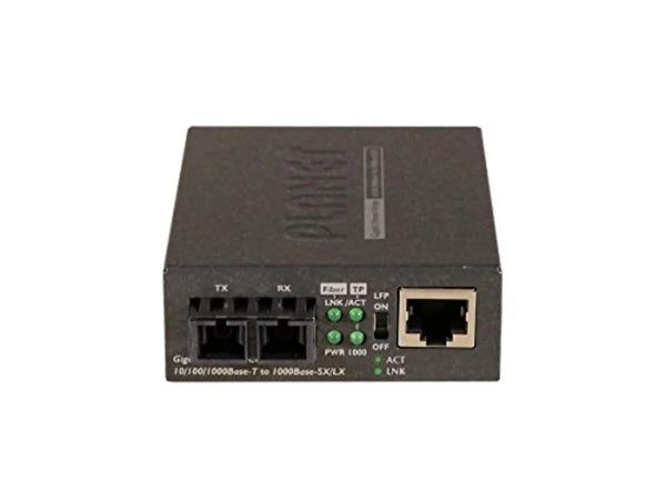 Planet Industrial GT-802 1 X Port 10/100/1000Base-T + 1 X Port 1000Base-SX 550m Multi-Mode SC Connector Gigabit Ethernet Media Converter Planet Part Number: GT-802
