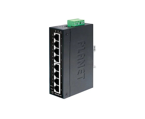 Planet IGS-801M 8 X Ports 10/100/1000Base-T Layer 2 Managed Rail-Mountable Gigabit Ethernet Industrial Switch Planet Part Number: IGS-801M