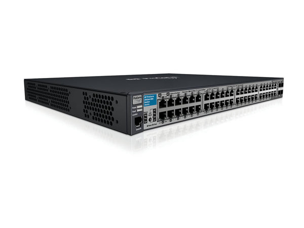 HPE J9022A ProCurve 2810-48G 44 X RJ-45 Ports 10/100/1000Base-T + 4 X Dual Personality RJ-45/SFP (Mini-GBIC) Ports Layer 2 Managed Rack-Mountable Stackable Gigabit Ethernet Network Switch HPE Part Number: J9022A