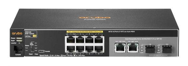 HP J9774A#ABA 2530 Series 2530-8G-PoE+ 8 X Ports PoE+ 10/100/1000Base-T + 2 X Combo Gigabit SFP Ports Layer 2 Managed Rack-Mountable Gigabit Ethernet Network Switch HP Part Number: J9774A#ABA