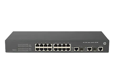 HP JD319-61201 3100 Series 3100-16 V2 16 X RJ-45 Ports 10/100Base-TX + 2 X Dual Personality RJ-45/SFP Ports Layer 2 Managed Rack-Mountable Fast Ethernet Network EI Switch HP Part Number: JD319-61201