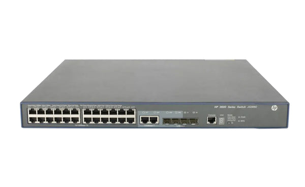HPE JG306CR FlexNetwork 3600 Series 3600-24 PoE+ V2 24 X RJ-45 Ports PoE+ 10/100Base-TX + 4 X SFP Ports + 2 X RJ-45 GE Ports Layer-4 Managed Fast Ethernet Network SI Switch HPE Part Number: JG306CR