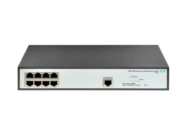 HP JG912-61101 Office Connect 1620 Series 1620-8G 8xRJ-45 Ports 10/100/1000Base-T Layer2 Managed Gigabit Ethernet Switch HPE Part Number: JG912-61101