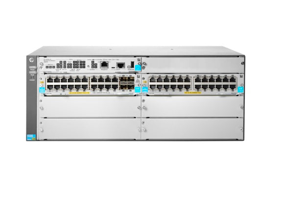 HPE JL003-61001 Aruba 5406R 44GT PoE+ / 4SFP+ V3 44 X RJ-45 Ports PoE+ 10/100/1000Base-T + 4 X SFP+ Optional Ports + 4 X Module Slots Layer 3 Managed Rack-Mountable Gigabit Ethernet Network Zl2 Switch HPE Part Number: JL003-61001