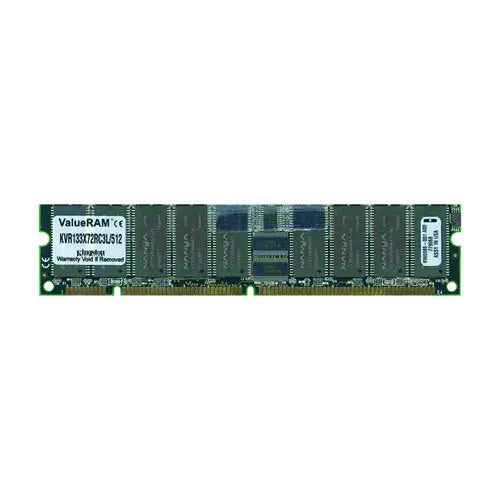 Kingston KVR-133X72RC3L/5 512MB 133MHz PC133 ECC Registered CL3 168-Pin DIMM Memory Module Kingston Part Number: KVR-133X72RC3L/5