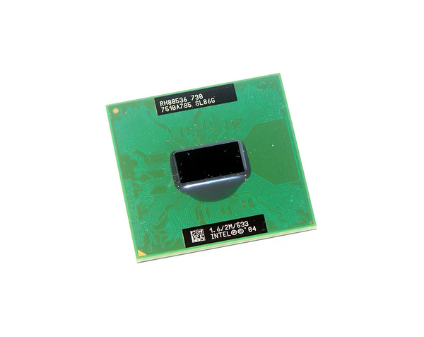 Intel LE80536GE0252M Pentium M 730 Single-Core (1 Core) 1.60GHz 533MHz FSB 2MB L2 Cache Socket H-PBGA479 Notebook Processor Intel Part Number: LE80536GE0252M