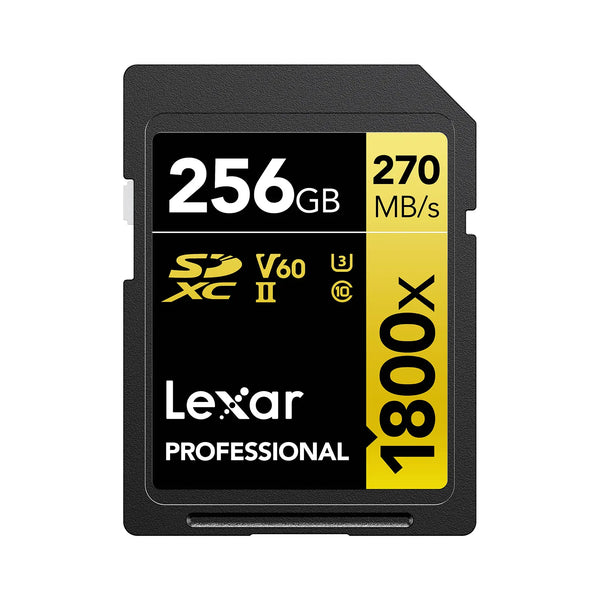 Lexar LSD1800256G-BNNNU 256GB Professional 1800x SDXC UHS-II U3 Memory Card Lexar Part Number: LSD1800256G-BNNNU