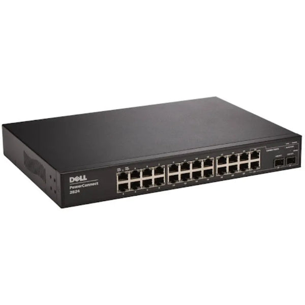 Dell M023F PowerConnect 5400 Series 5424 24xPorts 10/100/1000Base-T + 4xSFP Ports Layer2 Managed 1U Gigabit Ethernet Switch Dell Part Number: M023F