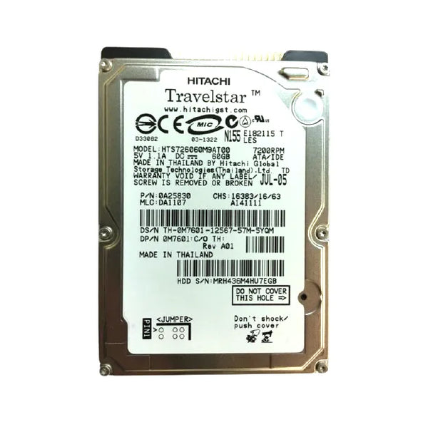 Dell M7601 60GB 7200RPM IDE Ultra ATA/100 (ATA-6) 8MB Cache 2.5-Inch Hard Drive Dell Part Number: M7601