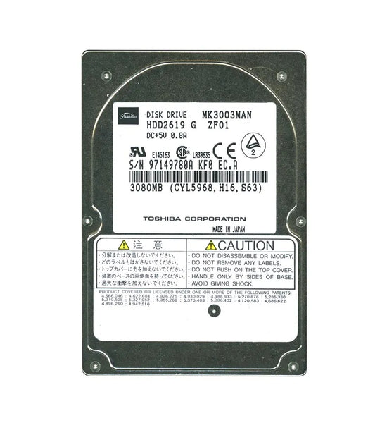 Toshiba MK3003MAN 3.08GB 4200RPM IDE 128KB Cache 2.5-Inch Hard Drive Toshiba Part Number: MK3003MAN
