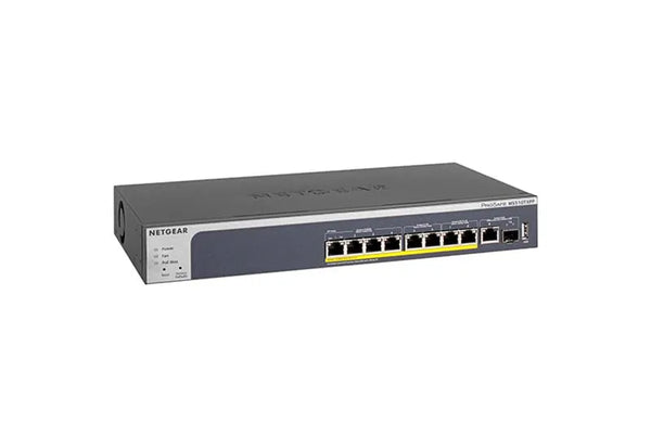 Netgear MS510TXPP MS510TX 4 X 1G Copper Ports 1000Base-T + 2 X 2.5G Copper Ports + 2 X 5G Copper Ports + 1 X Dedicated 10G Copper Port 1 X SFP+ Ports Layer 3 Managed Gigabit Ethernet Network Switch Netgear Part Number: MS510TXPP
