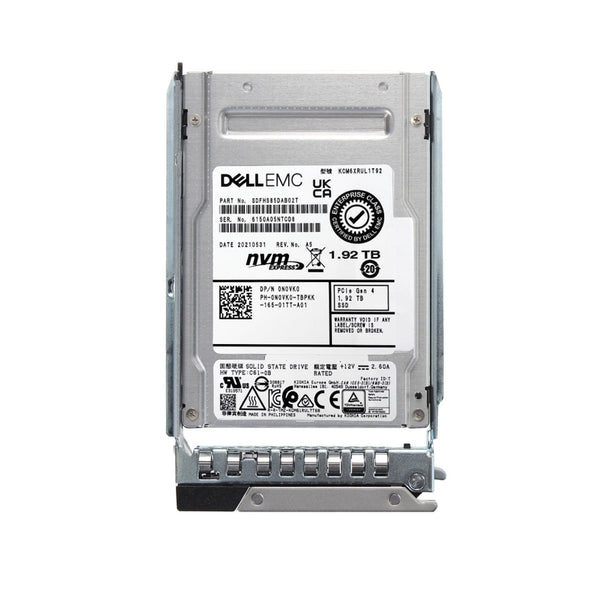 Dell N0P91 PM1733A Series 1.92TB Triple-Level Cell PCI Express NVMe 4.0 Read Intensive 2.5-In Solid State Drive For PowerEdge Server