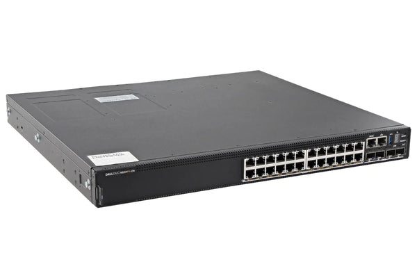 Dell N3224PX-ONF PowerSwitch N3200-ON N3224PX-ON 24xPorts PoE+ 10/100Base-TX + 2xQSFP28 Ports Layer3 Managed 1U Gigabit Ethernet Switch Dell Part Number: N3224PX-ONF