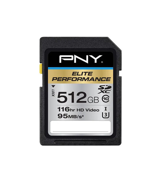 PNY P-SDX512U3H-GE Elite Performance 512GB Class 10 SDXC UHS-I (U1) Memory Card PNY Part Number: P-SDX512U3H-GE
