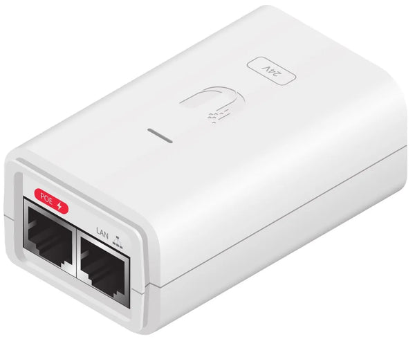 Ubiquiti POE-24-7W-G-WH 24V DC 0.3A 7W Gigabit Ethernet PoE Adapter Ubiquiti Part Number: POE-24-7W-G-WH