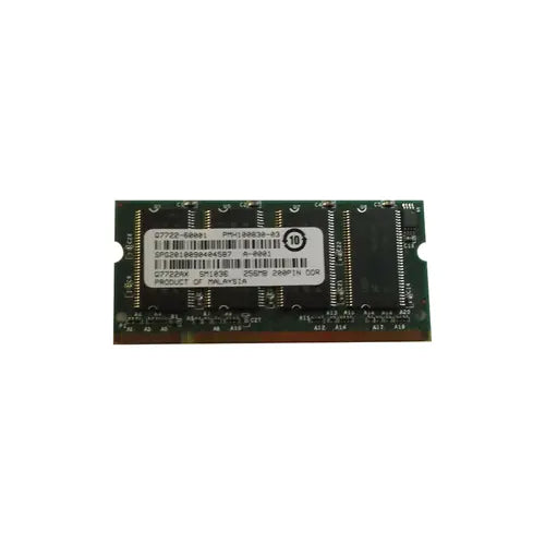HP Q7722A 256MB DDR-266/PC-2100 SODIMM 200-Pin CL2.5 Dual Rank X16 Non-ECC Unbuffered Memory Module HP Part Number: Q7722A