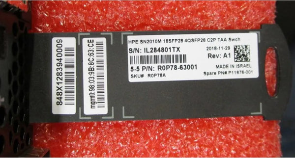 HP R0P78A StoreFabric SN2010M 18 x Ports 25GBase-X 18SFP28 + 4 x QSFP28 Connector to Power Airflow Half Width TAA Switch HPE Part Number: R0P78A