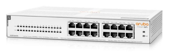 HPE R8R48-61021 Instant On 1430 Series 16-Ports PoE 10/100/1000Base-T RJ-45 Layer 2 Unmanaged 1U Rack-Mountable Network Switch HPE Part Number: R8R48-61021