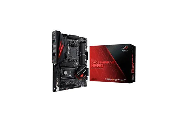 ASUS ROG-Crosshair-VII-Hero ROG CROSSHAIR VII HERO Desktop Motherboard AMD X470 Chipset Socket AM4 Asus Part Number: ROG-Crosshair-VII-Hero
