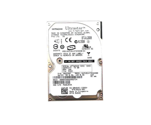 Dell RW549 73GB 10000RPM SAS 3Gb/S Hot-Pluggable 16MB Cache 2.5-Inch Hard Drive With Tray For PowerEdge Servers Dell Part Number: RW549