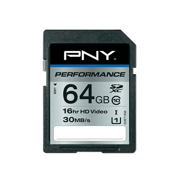 PNY SD64G10PER-EF 64GB Performance Class 10 SDXC UHS-I Memory Card PNY Part Number: SD64G10PER-EF