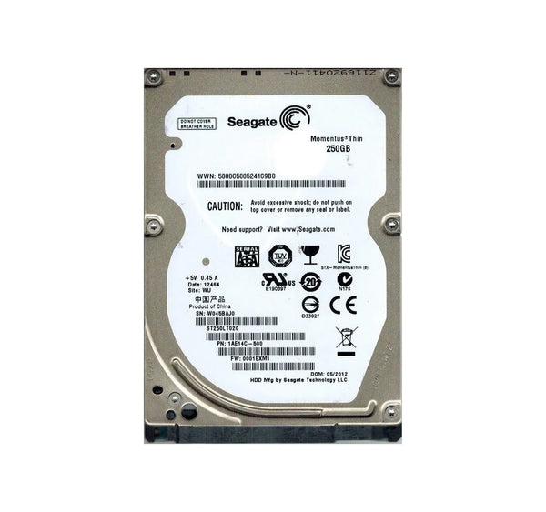Seagate ST250LT020 Momentus Thin 250GB 5400RPM SATA 3Gb/S 16MB Cache 2.5-Inch Hard Drive Seagate Part Number: ST250LT020