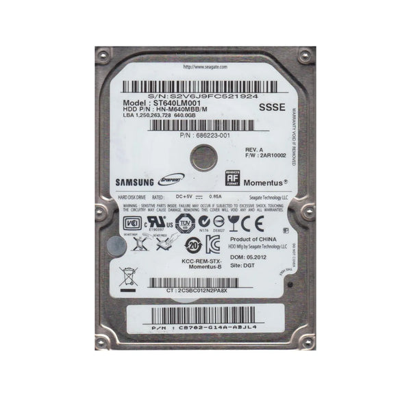 Samsung Part Number: HN-M640MBB/M