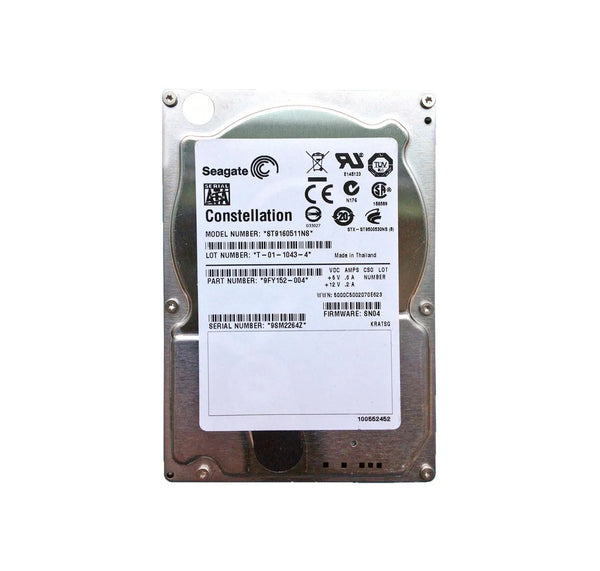 Seagate ST9160511NS Constellation 7200 Series 160GB 7200RPM SATA 3Gb/S 32MB Cache (CE) 2.5-Inch Hard Drive Seagate Part Number: ST9160511NS