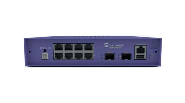 Extreme Networks V300-8P-2X 8 X 10/100/1000BASE-T 8-Port PoE+ Edge Switch Extreme Networks Part Number: V300-8P-2X