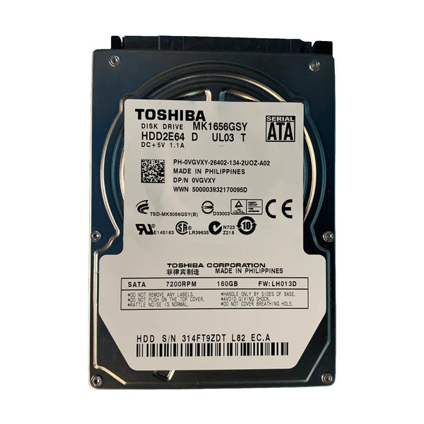Dell VGVXY 160GB 7200RPM SATA 3Gb/S 16MB Cache 2.5-Inch Hard Drive Dell Part Number: VGVXY