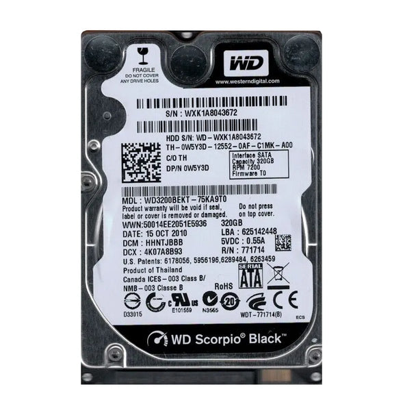 Dell W5Y3D 320GB 7200RPM SATA 3Gb/S 16MB Cache 2.5-Inch Hard Drive Dell Part Number: W5Y3D