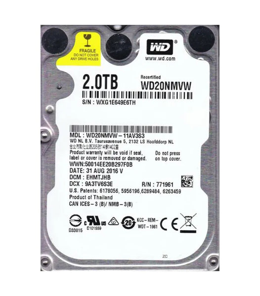 Western Digital WD20NMVW-11AV3S3 Green 2TB 5400RPM USB 3.0 2.5-Inch Hard Drive Western Digital Part Number: WD20NMVW-11AV3S3