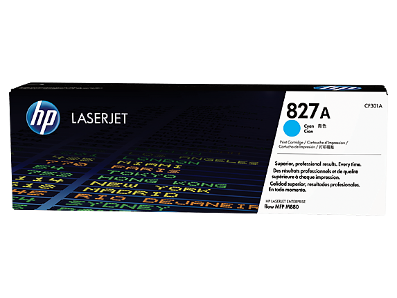 HP 827A Cyan Original LaserJet Toner Cartridge (CF301A) – High-Yield, Vivid Color Performance