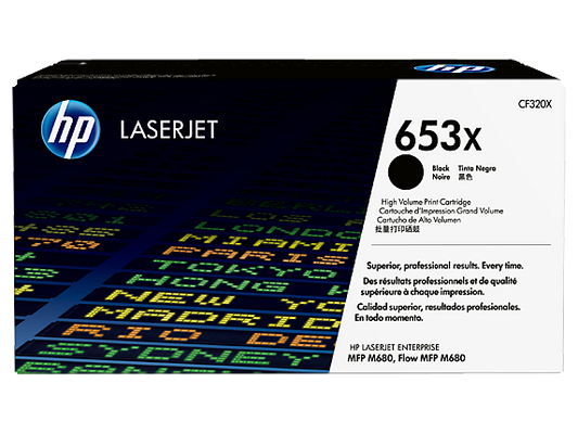 HP 653X High-Yield Black Original LaserJet Toner Cartridge (CF320X) – Professional-Quality, High-Volume Printing